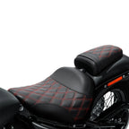 Rider Passenger Seat for Harley Softail Street Bob (2018–2023) Black Red