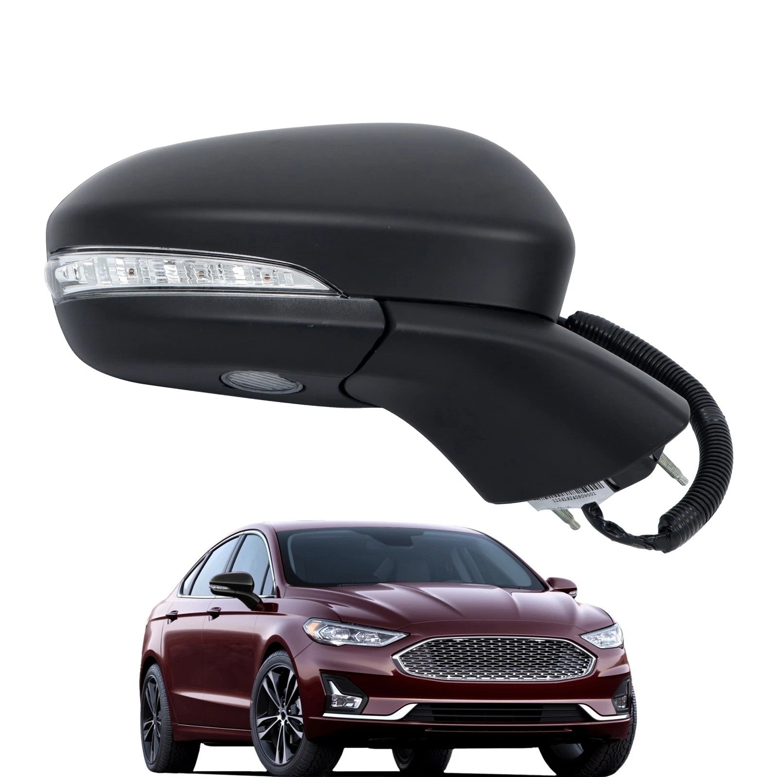 RH Passenger Side View Mirror for Ford Fusion (2015–2017) Unpainted