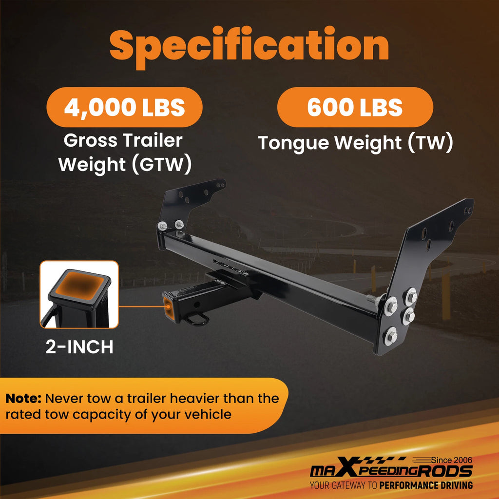 2" Rear Trailer Hitch Receiver for Chevy S10/GMC Sonoma (1983-2004) Class 3