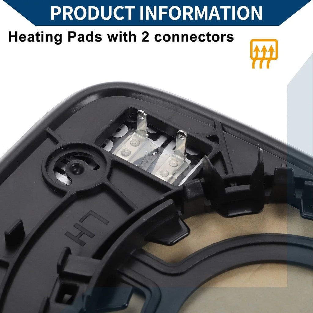 Heated Left Side Mirror Glass for Hyundai Sonata (2011–2014)