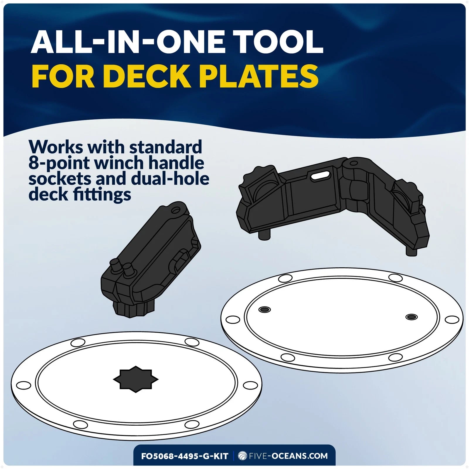 Adjustable Universal Deck Plate and Fill Key with Floating Green Keychain