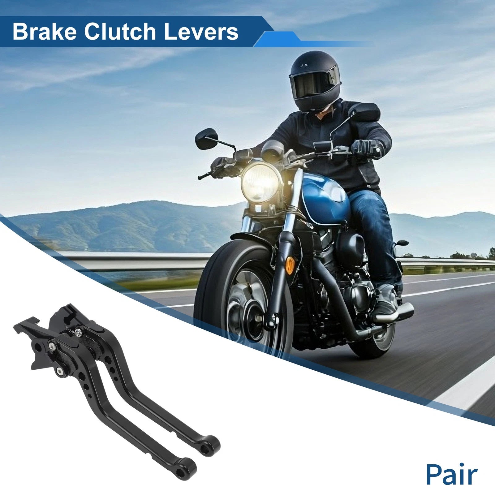 Short Brake Clutch Levers for Suzuki GSXR600 (1997–2003) Black 1 Pair