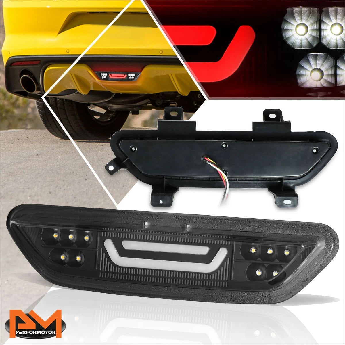 3D LED Bar 3rd Tail Brake Light for Ford Mustang (2015–2018)