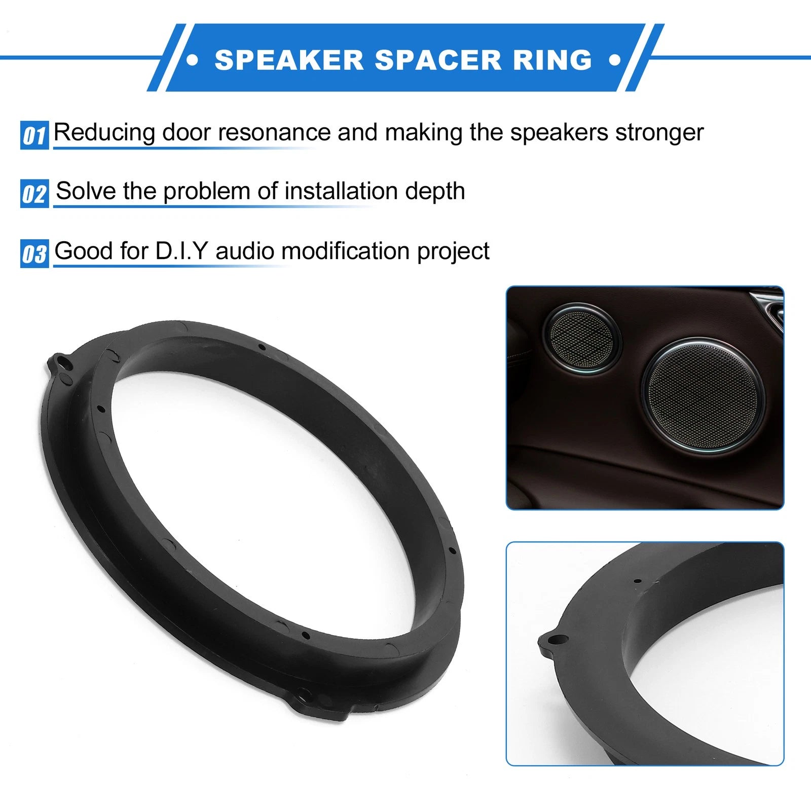 Set of 2 Speaker Spacer Rings for Ford Escape (6.5")