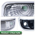 Set of 2 Chrome Clear Headlights and Fog Lights for Silverado/Suburban (1999–2006)