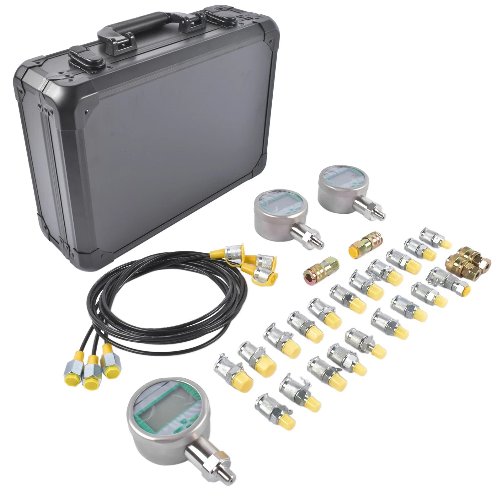 Hydraulic Test Kit with Digital Pressure Gauges for Universal Use