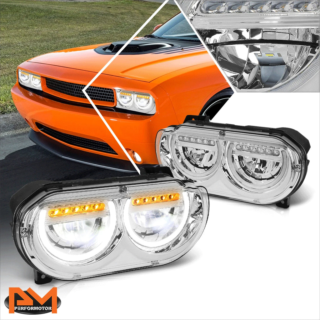 LED DRL Sequential Turn Signal Headlights for Dodge Challenger (2008–2014)