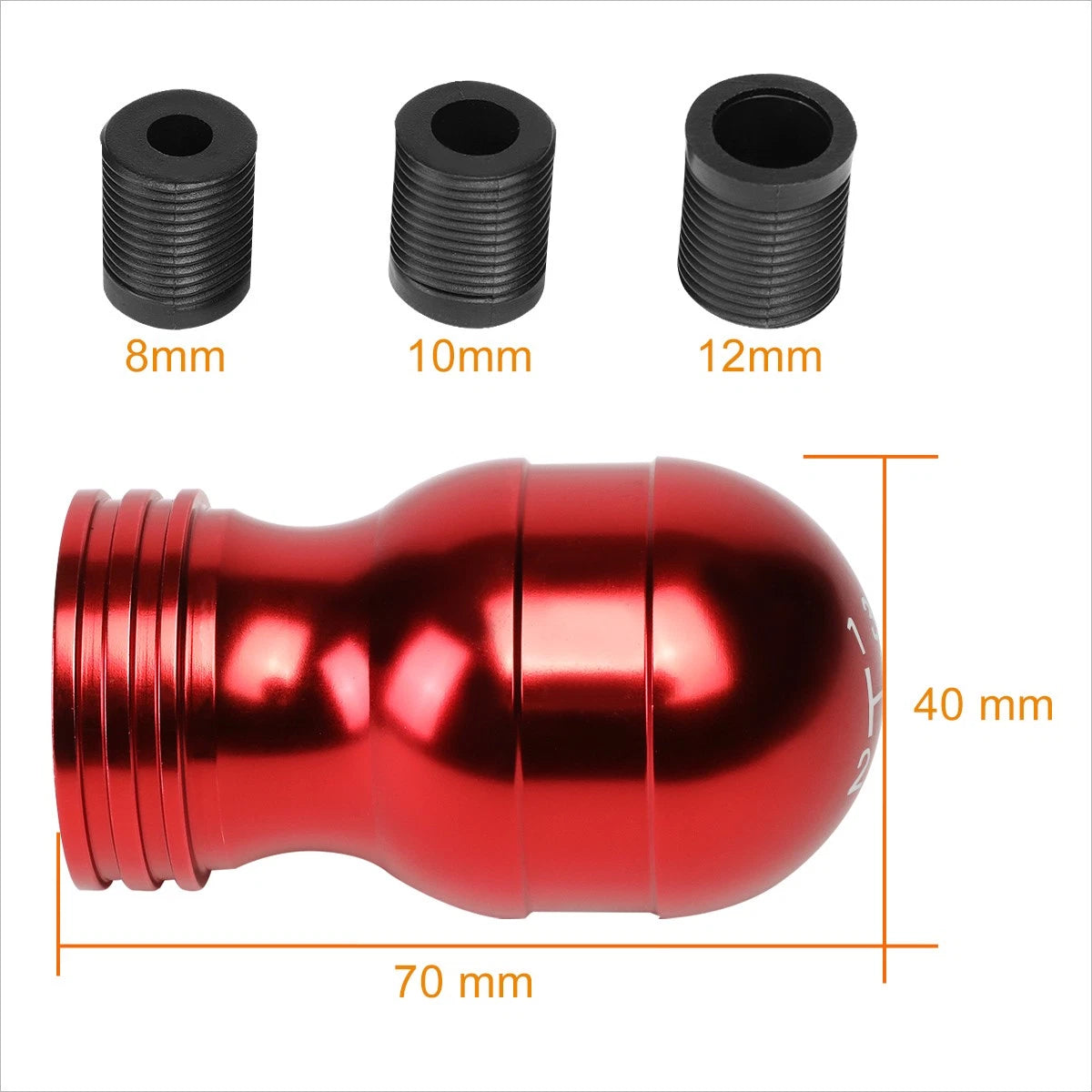 J2 Teardrop Shape Aluminum 6-Speed Manual Shift Knob for