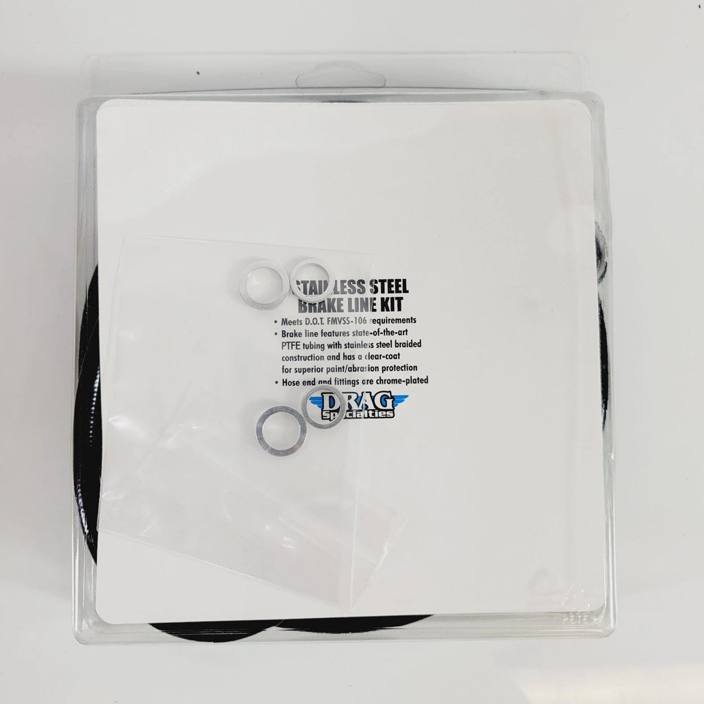 Drag Specialties Extended Stainless Steel Brake Line Kit for Harley Touring (2014–2023)
