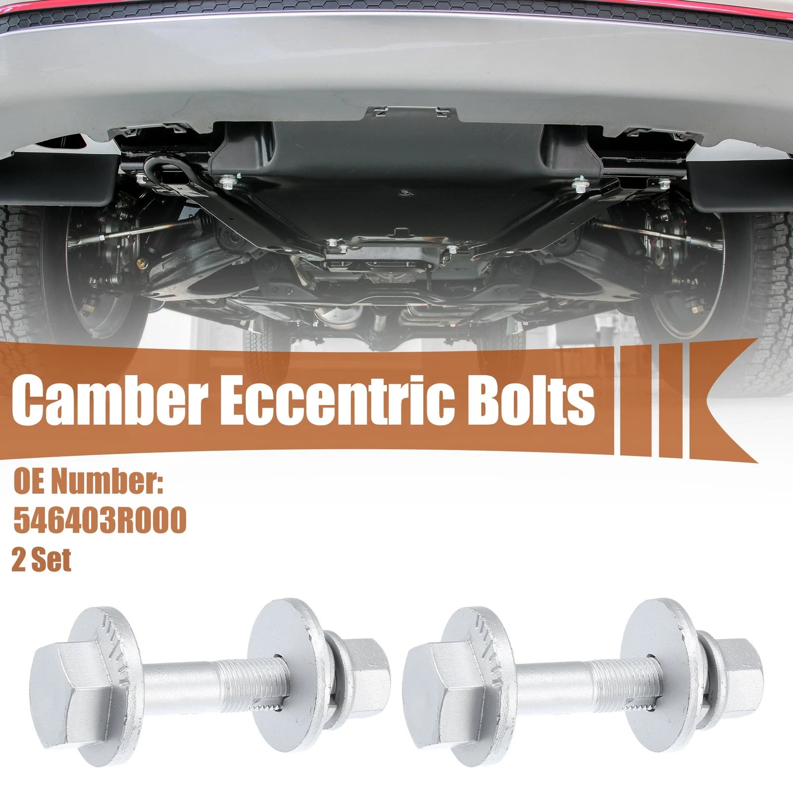 2X Eccentric Alignment Camber Bolt for Hyundai Kia (2011–2016) No. 546403R000