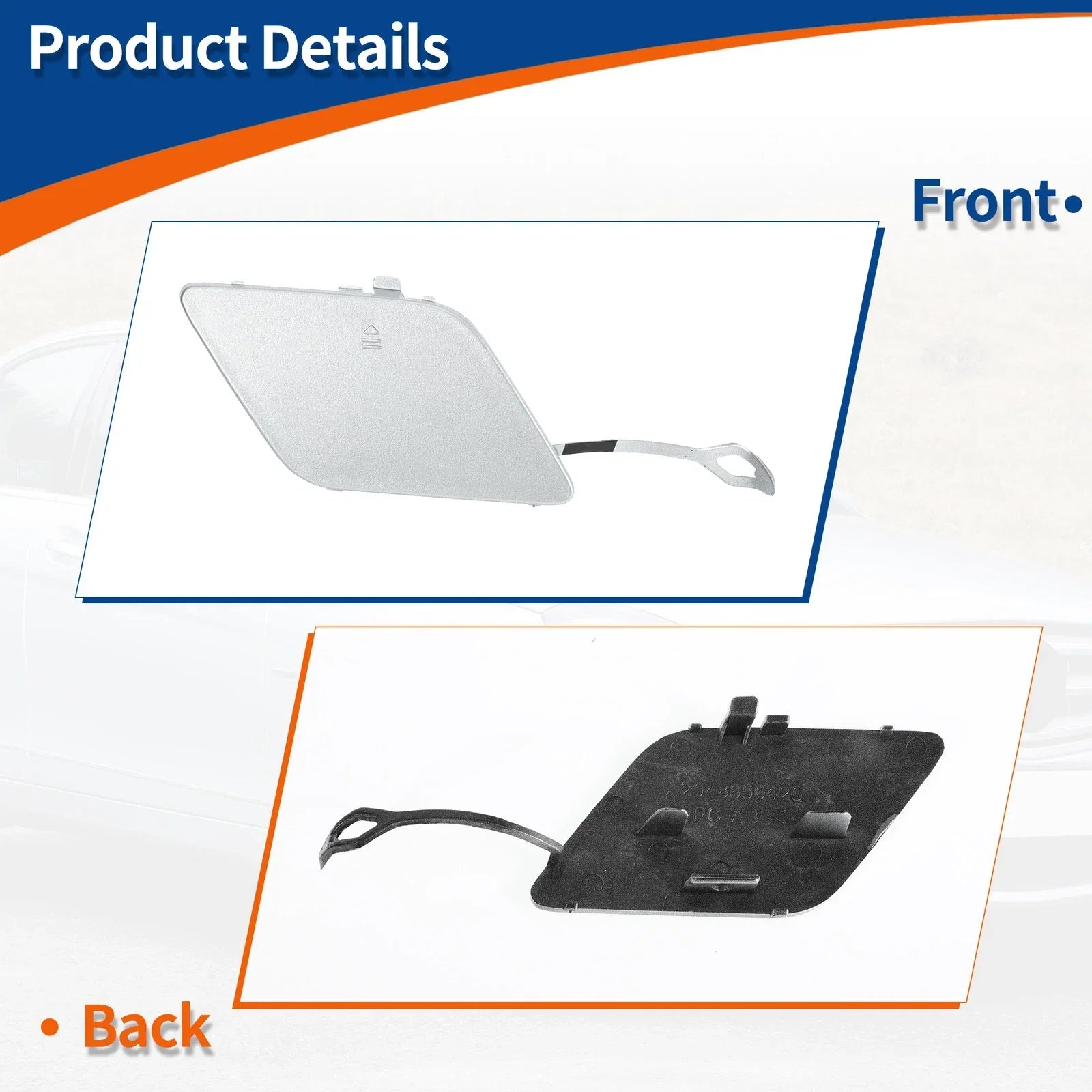 Front Car Bumper Tow Hook Cover for Mercedes-Benz (2012-2015) Silver Tone