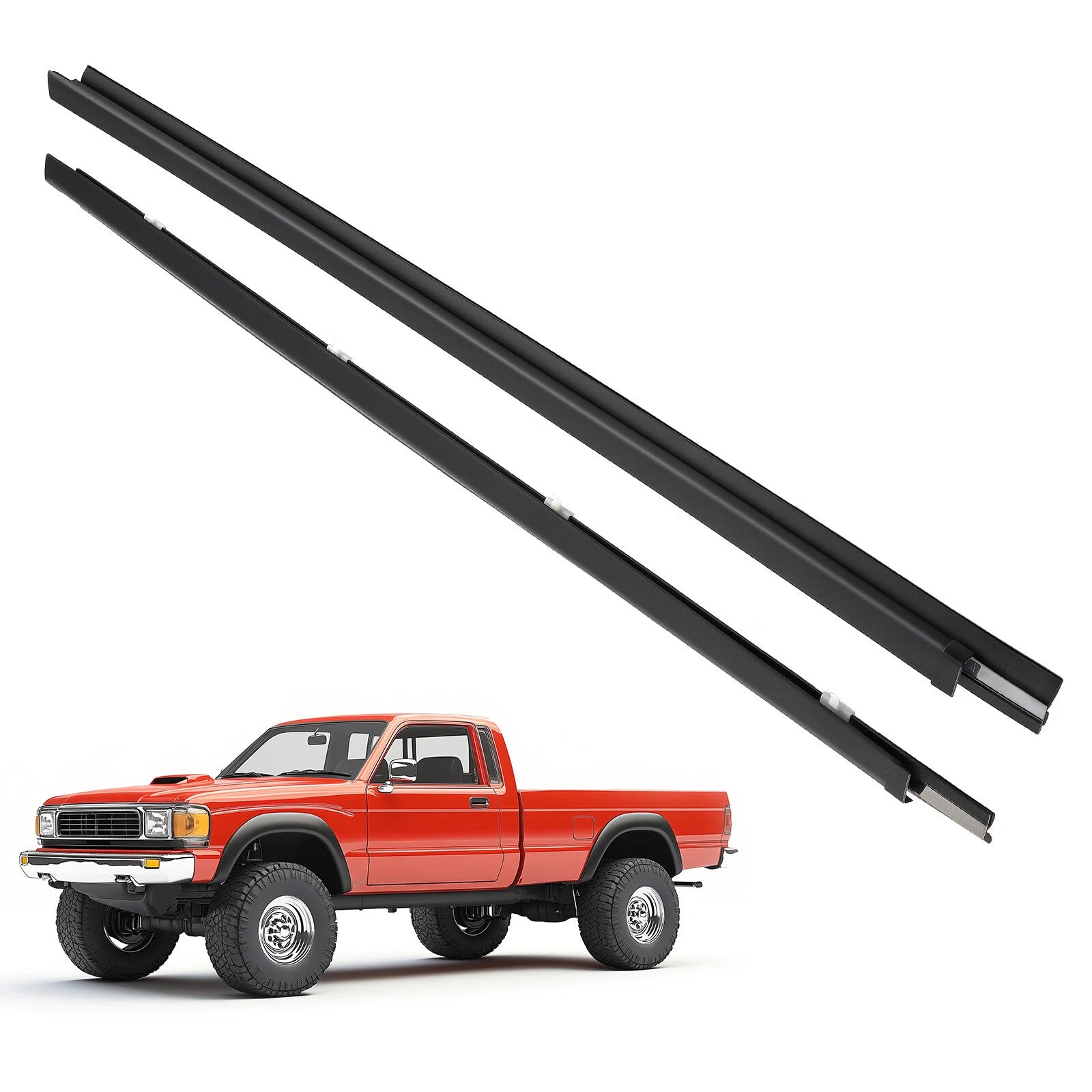 2X Door Window Moulding Trim Weatherstrip for Toyota Tacoma (1995–2004)