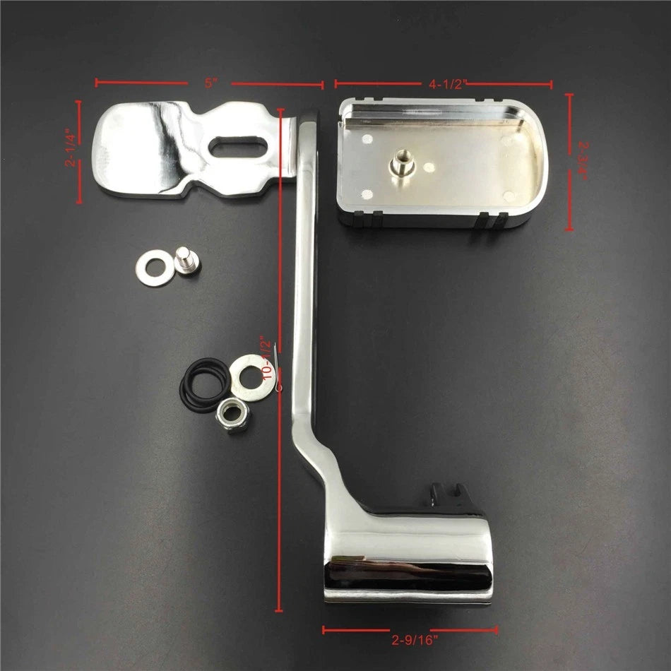 Chrome 3-Hollow-out Rear Brake Lever w/ Pad for Harley Road King (2009–2023)