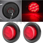 2X 2" Red 9LED Round Side Marker Tail Lights for Freightliner Peterbilt