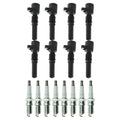 Set of 8 Ignition Coils & NGK Laser Iridium Spark Plugs for Seville E-150 V8