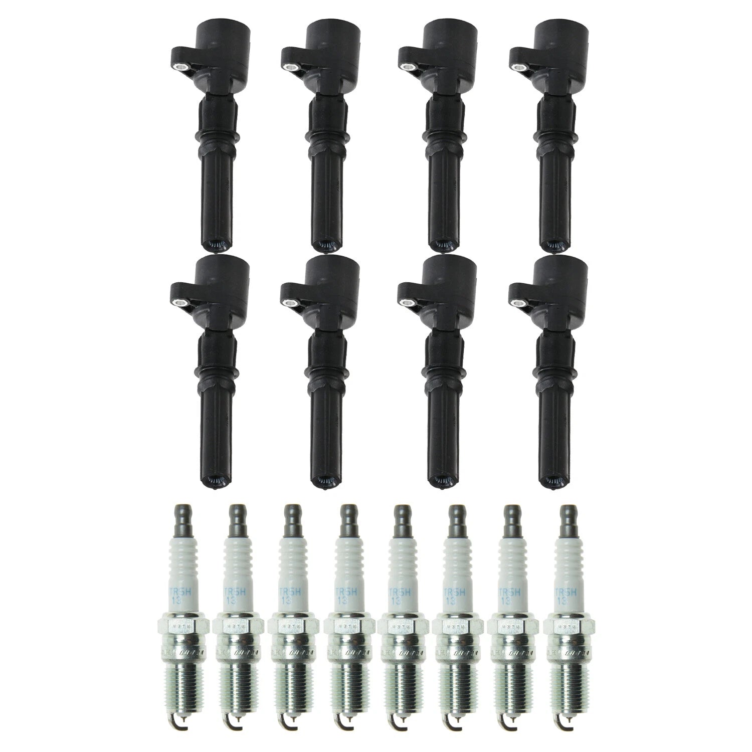 Set of 8 Ignition Coils & NGK Laser Iridium Spark Plugs for Seville E-150 V8