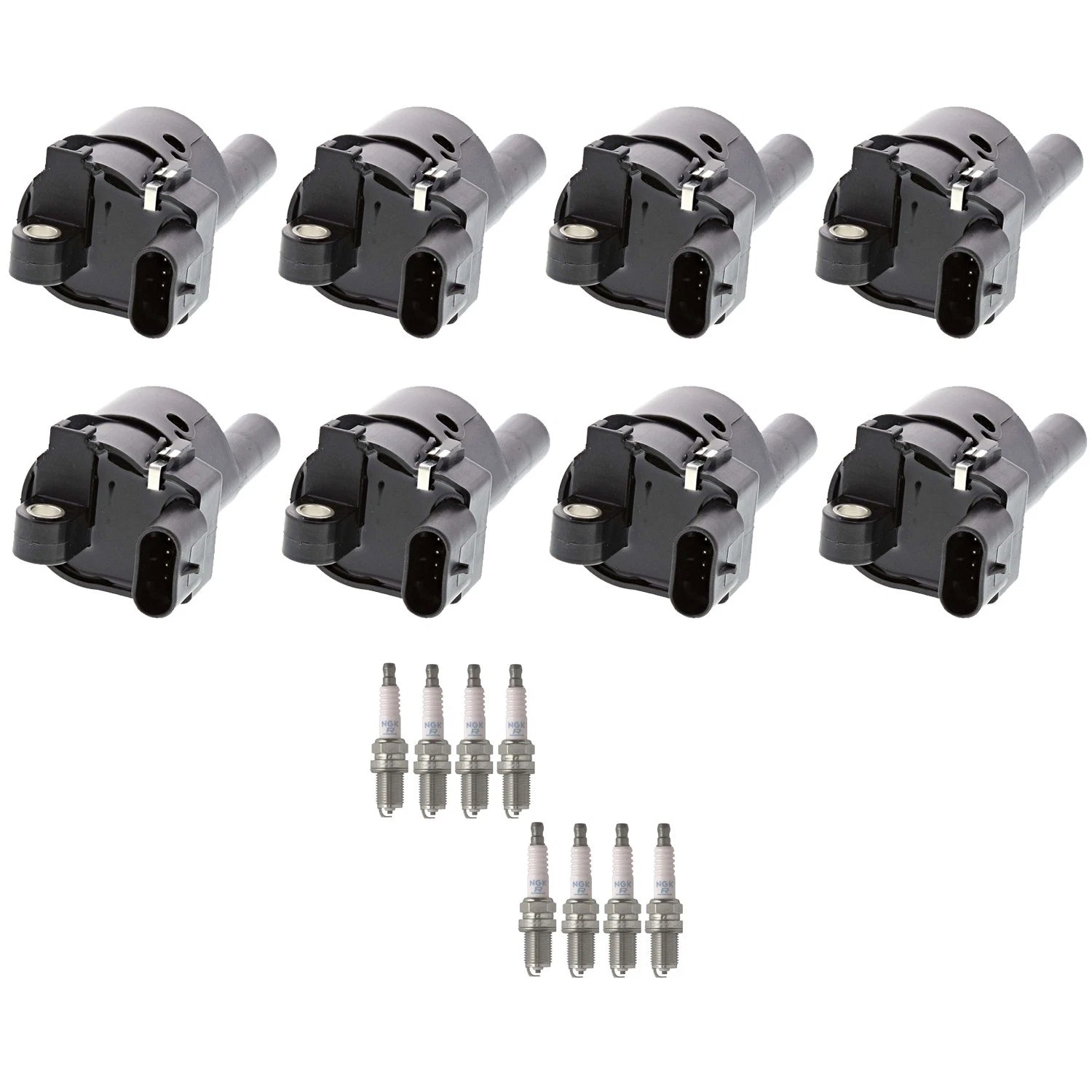 Set of 8 Ignition Coils & NGK Spark Plugs for Camaro Escalade ESV (2002–2020)
