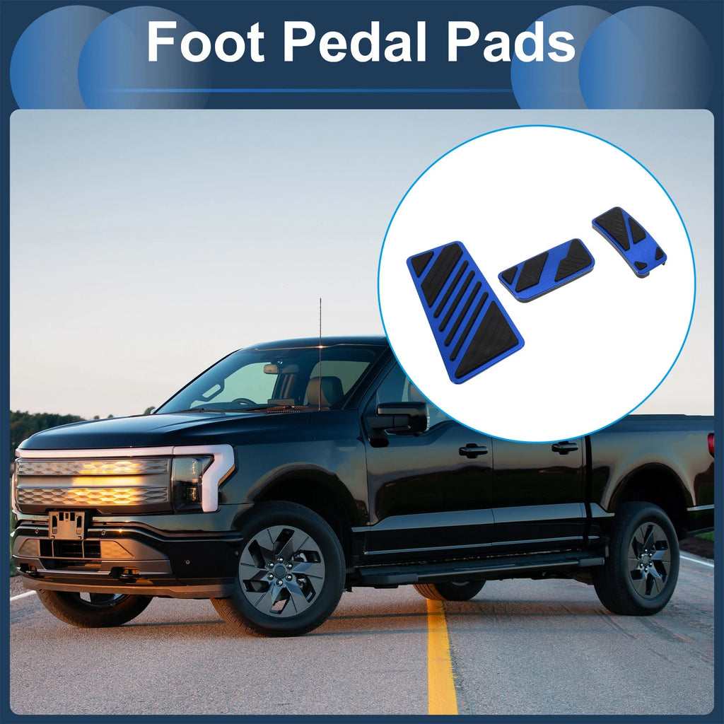 3 Pcs Automatic Foot Accelerator Pedal Covers for Ford Ranger (2024) Blue
