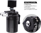 Universal Aluminum Oil Catch Can Baffled Reservoir Tank Black 300L