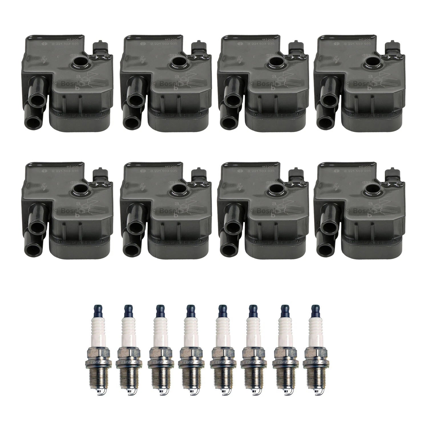 Set of 8 Ignition Coils & U-Groove Spark Plugs for Infiniti Q45 (1990–2006)