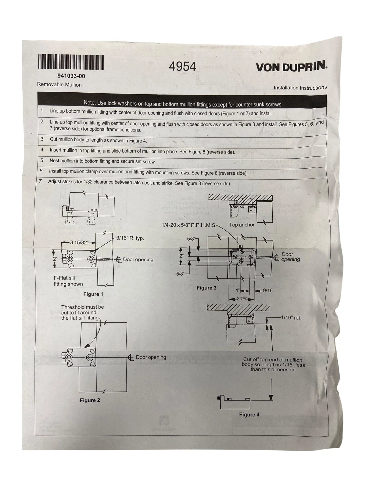 Removable Mullion Brackets for Von Duprin 1654/4954 (OEM)