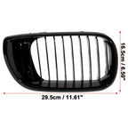 Pair Gloss Black Front Kidney Grille for BMW E46 3 Series (2002 - 2004)