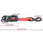 Set of 4 Ratchet Straps for Secure Towing and Cargo (Polyester, 1.6in x 8ft)