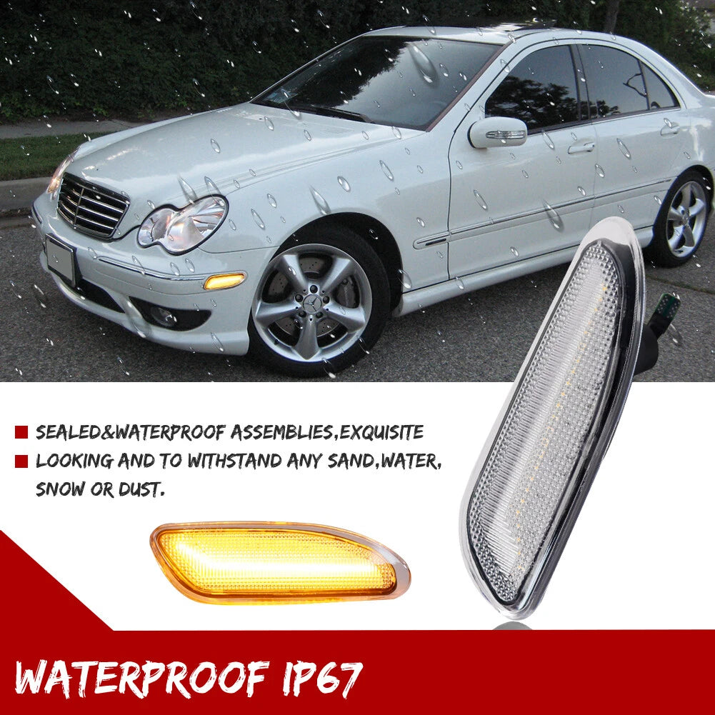 Clear Lens Amber Side Marker Lights for Mercedes W203 C230 C240 C280 C320
