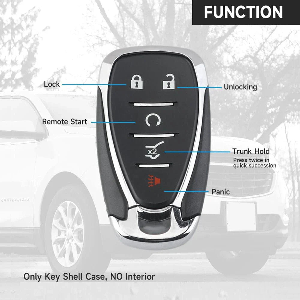 5 x Button Remote Control Key Housing Shell for Chevrolet Cruze Malibu Camaro