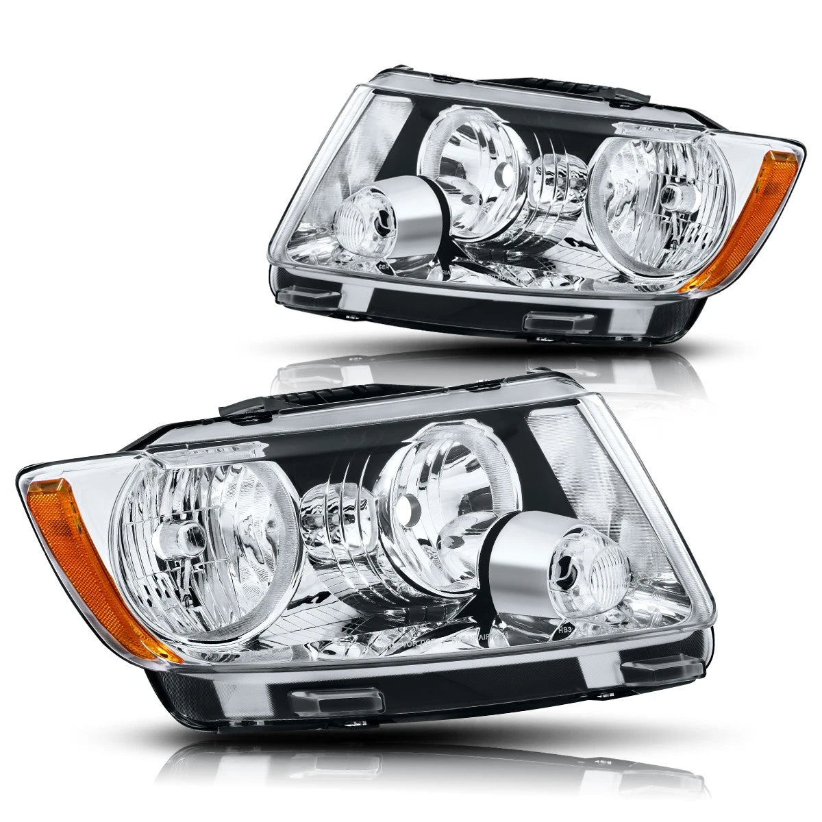Halogen Headlight Lamps for Jeep Grand Cherokee (2011–2013) - Chrome