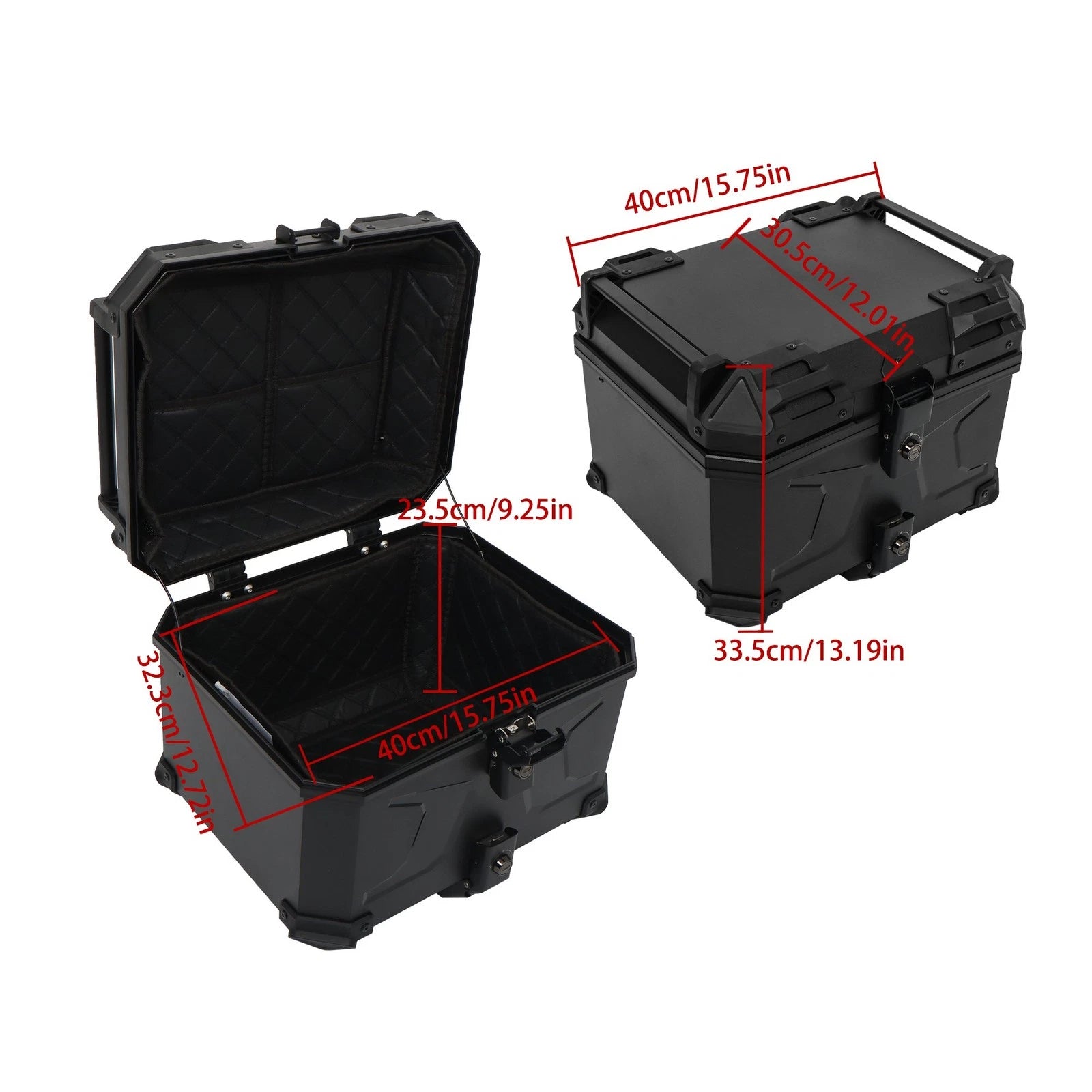 45L Waterproof Black Trunk Tail Box for Motorcycle