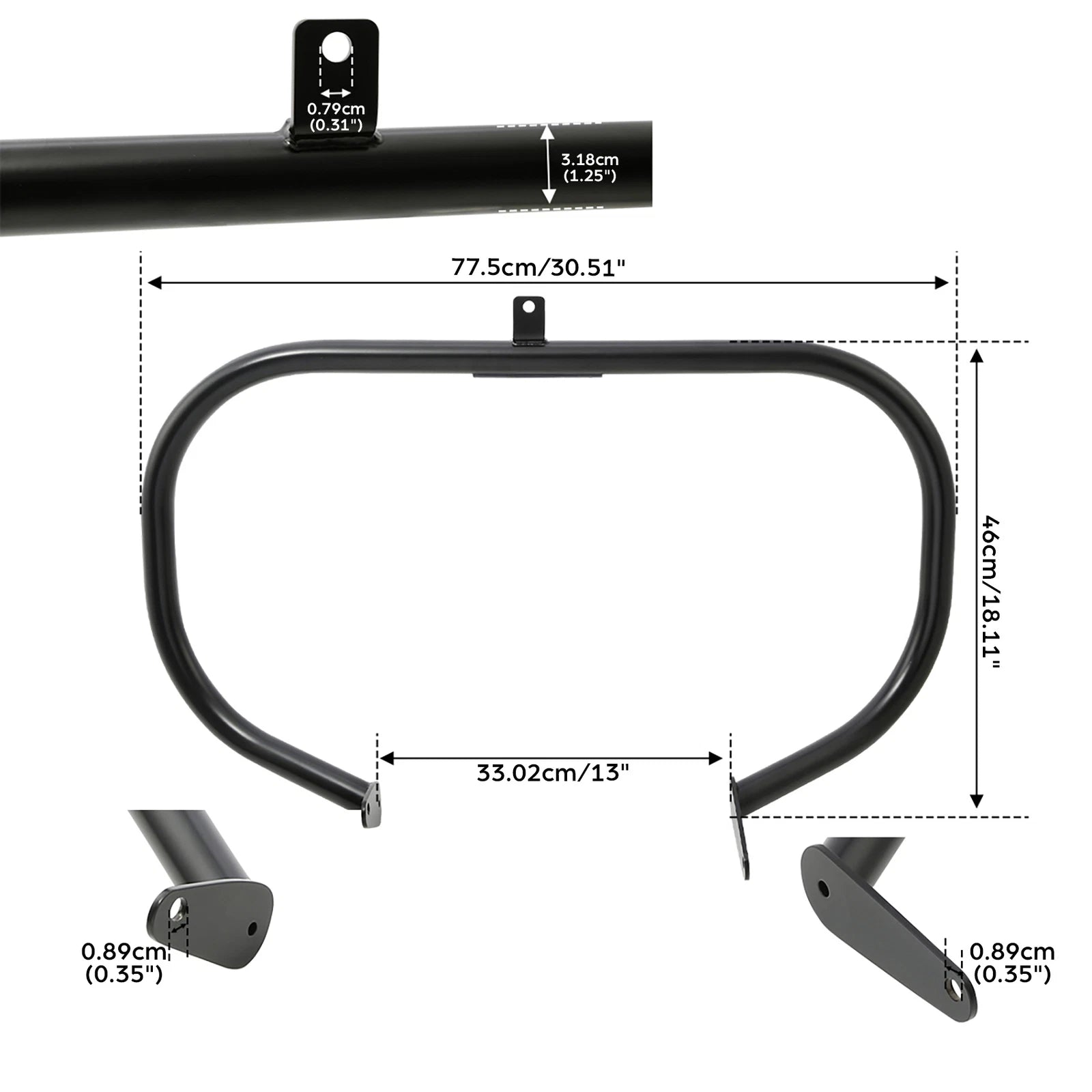 Black Highway Crash Bar Engine Guard for Honda VT750 Shadow Phantom (2010–2023)