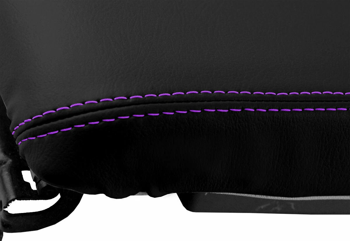 Leather Console Lid Armrest Cover for Dodge Avenger (2008–2014) Purple Stitch