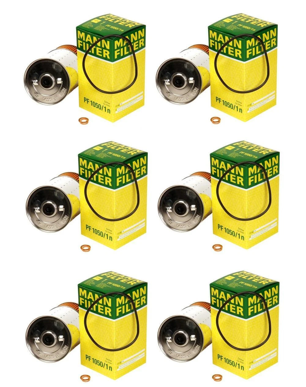 Set of 6 Oil Filters PF1050/1n for Mercedes W124 W201 190D E300 300D Diesel