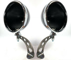 Headlight Stands with Black Dietz Buckets for Custom Steel Frame Mount (Pair)