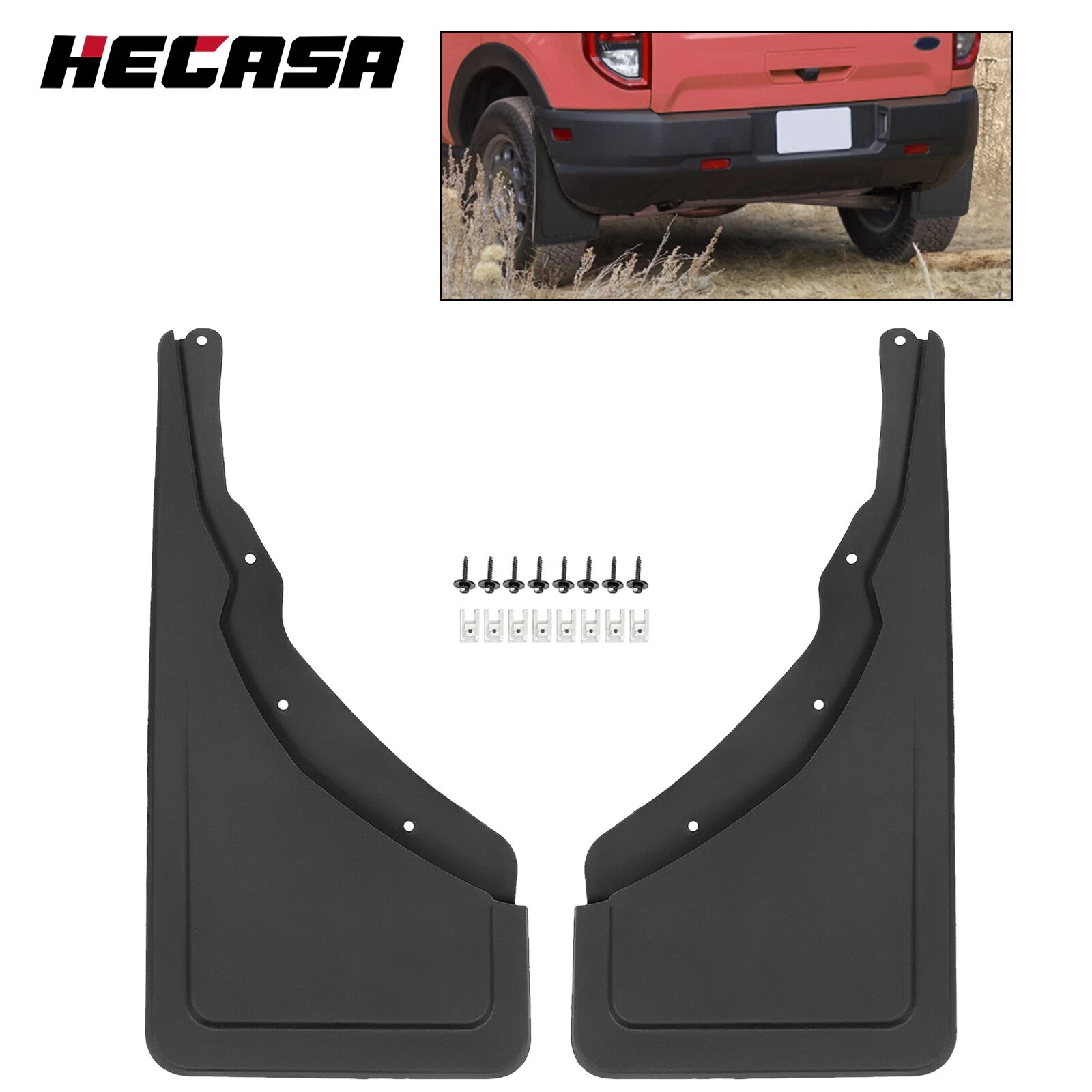 Set of 2 Rear Mud Flaps for Ford Bronco Sport (2021–2024)
