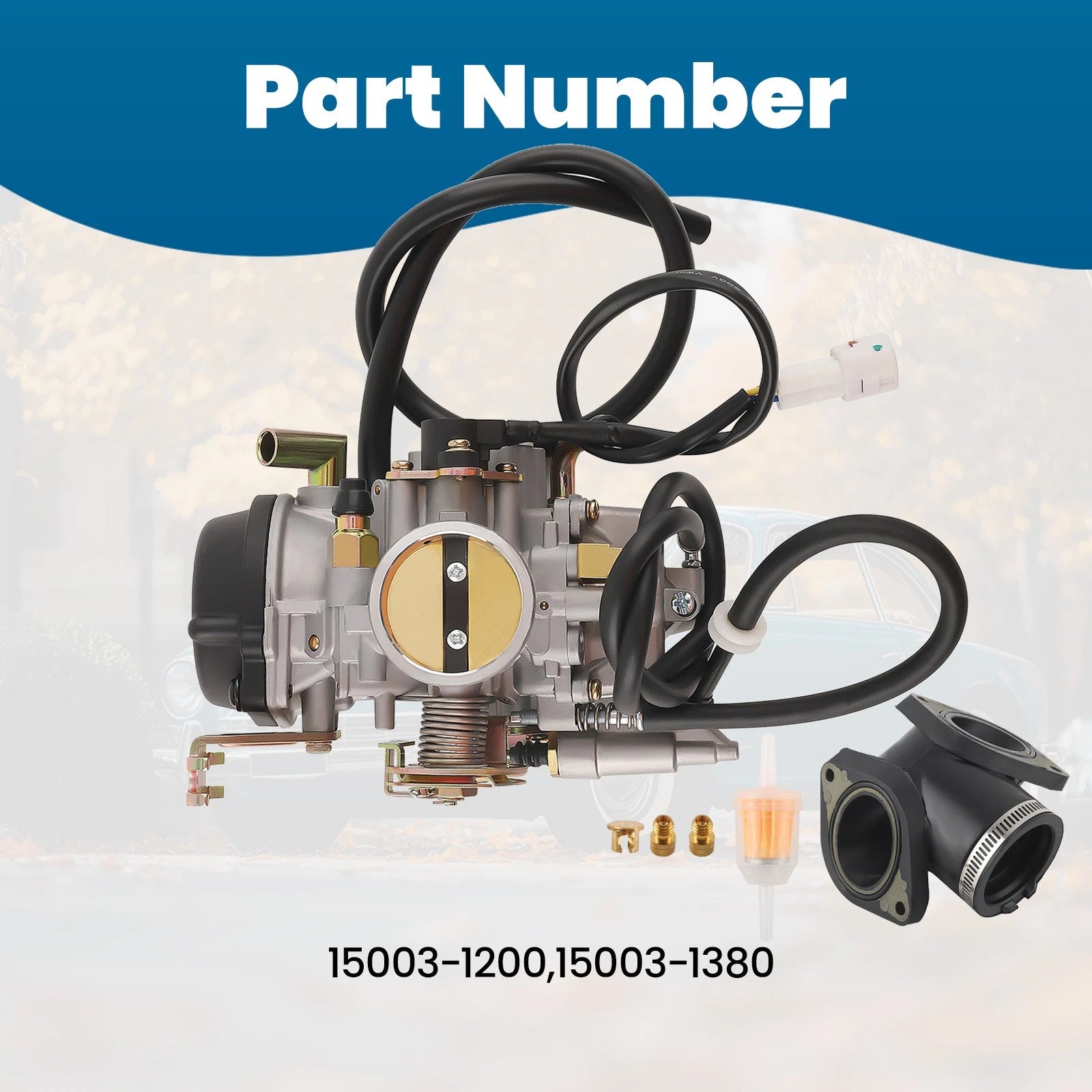 Carburetor & Intake Manifold for Yamaha Road Star XV1700 (2002–2014) XV1600 (1999–2003)