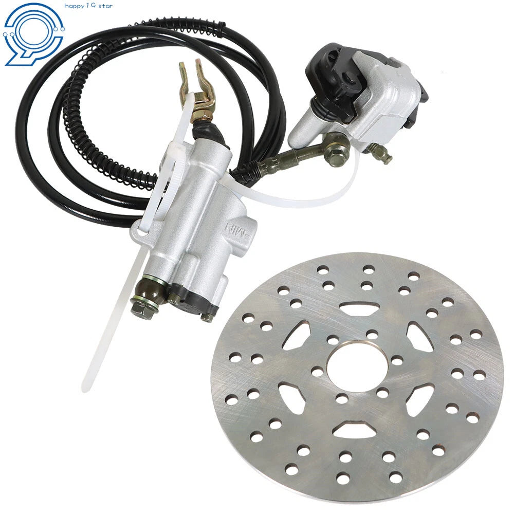 Rear Hydraulic Brake Caliper Assembly and Disc Rotor Kit for ATV Go-Kart 