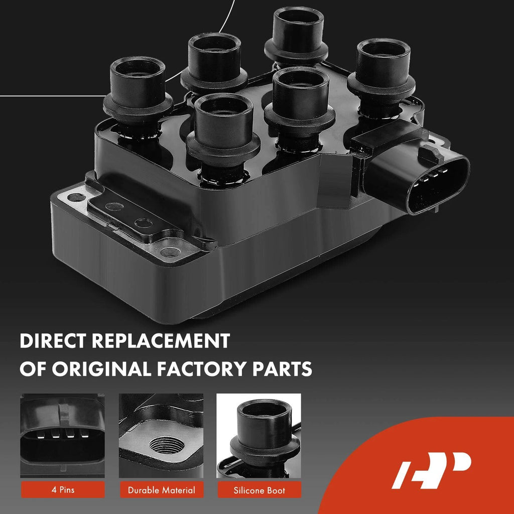 Set of 6 Iridium Spark Plugs & Ignition Coil for Ford Explorer (2006–2010)