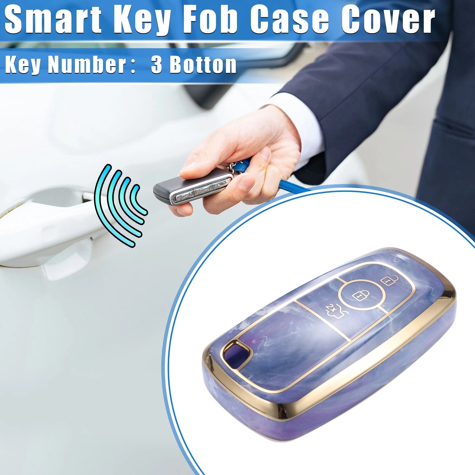 3X TPU Key Fob Cover Case for Ford Explorer, Ecosport, Mustang (2011–2023)