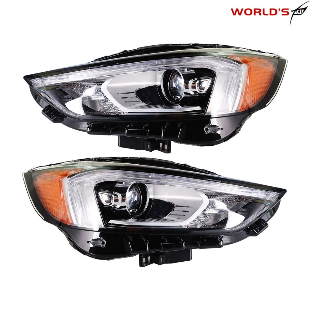 Set of 2 Full LED Headlights for Ford Edge (2019–2021) Black Housing