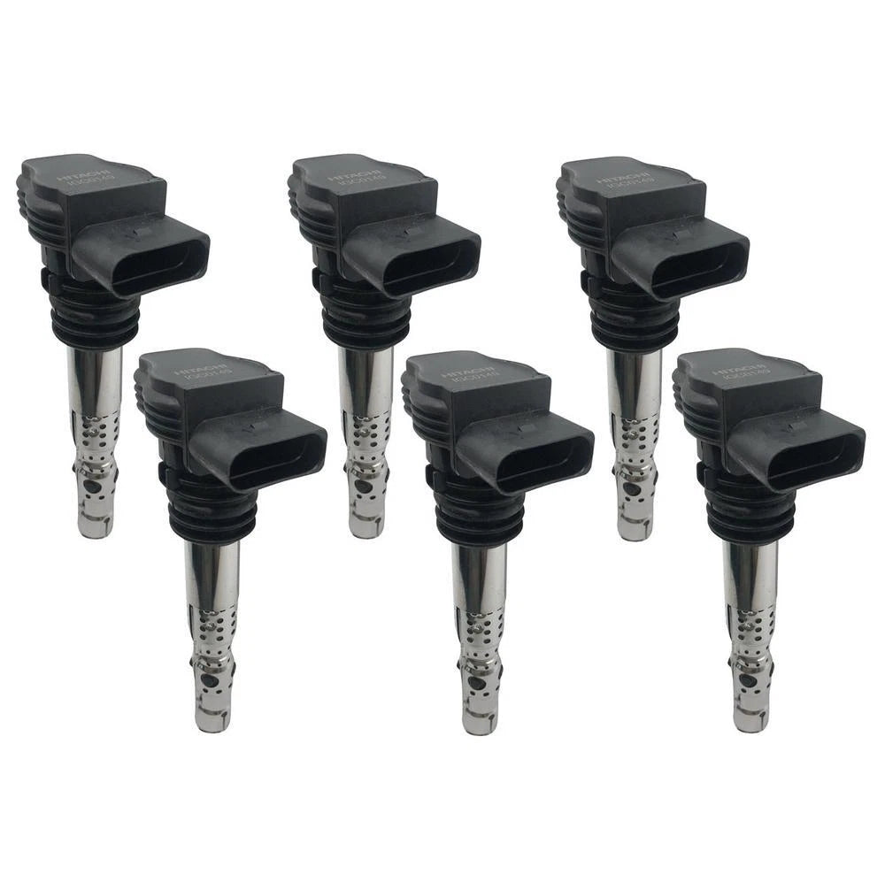 Set of 6 Ignition Coils for Audi A6 Allroad Quattro, VW Golf, Jetta (V6)