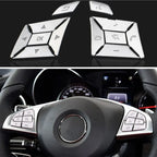 Chrome Steering Wheel Button Cover Trim for Mercedes E-Class W204 (2012–2016)