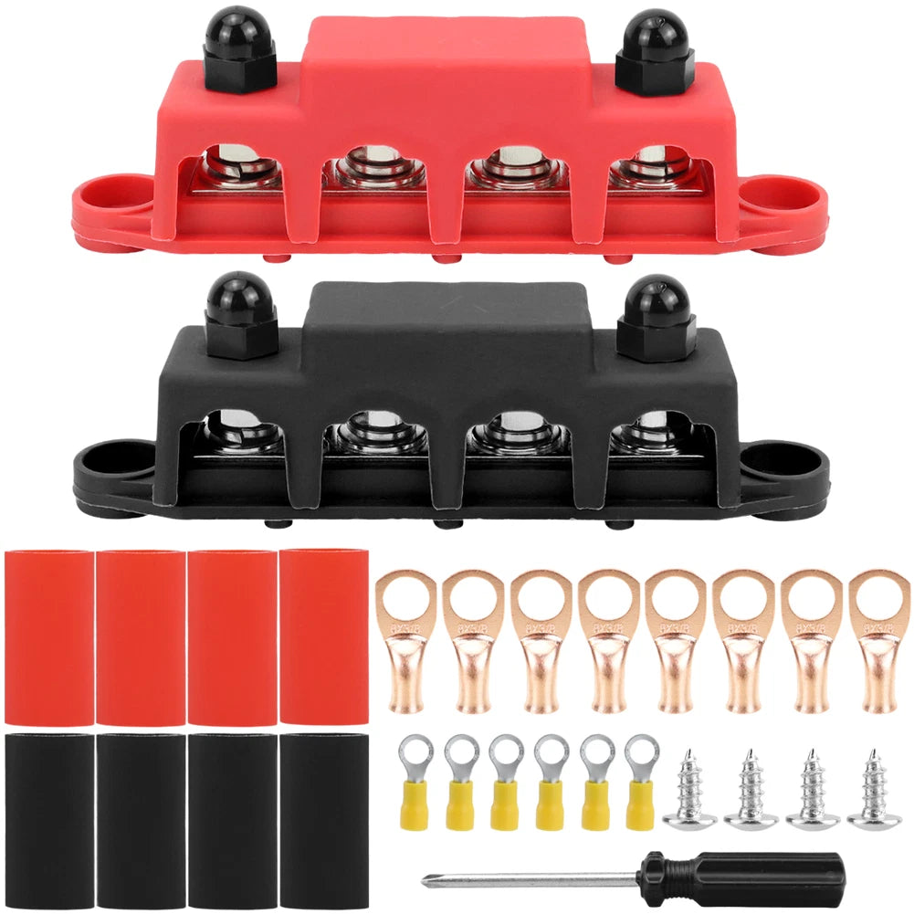4-Way Busbar Kit M8 M10 for RV Boat Marine 48VDC 250A