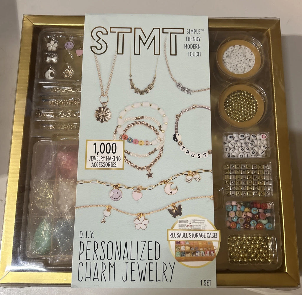 2X Personalized Charm Jewelry Craft Kit with Beads & Necklace Chain