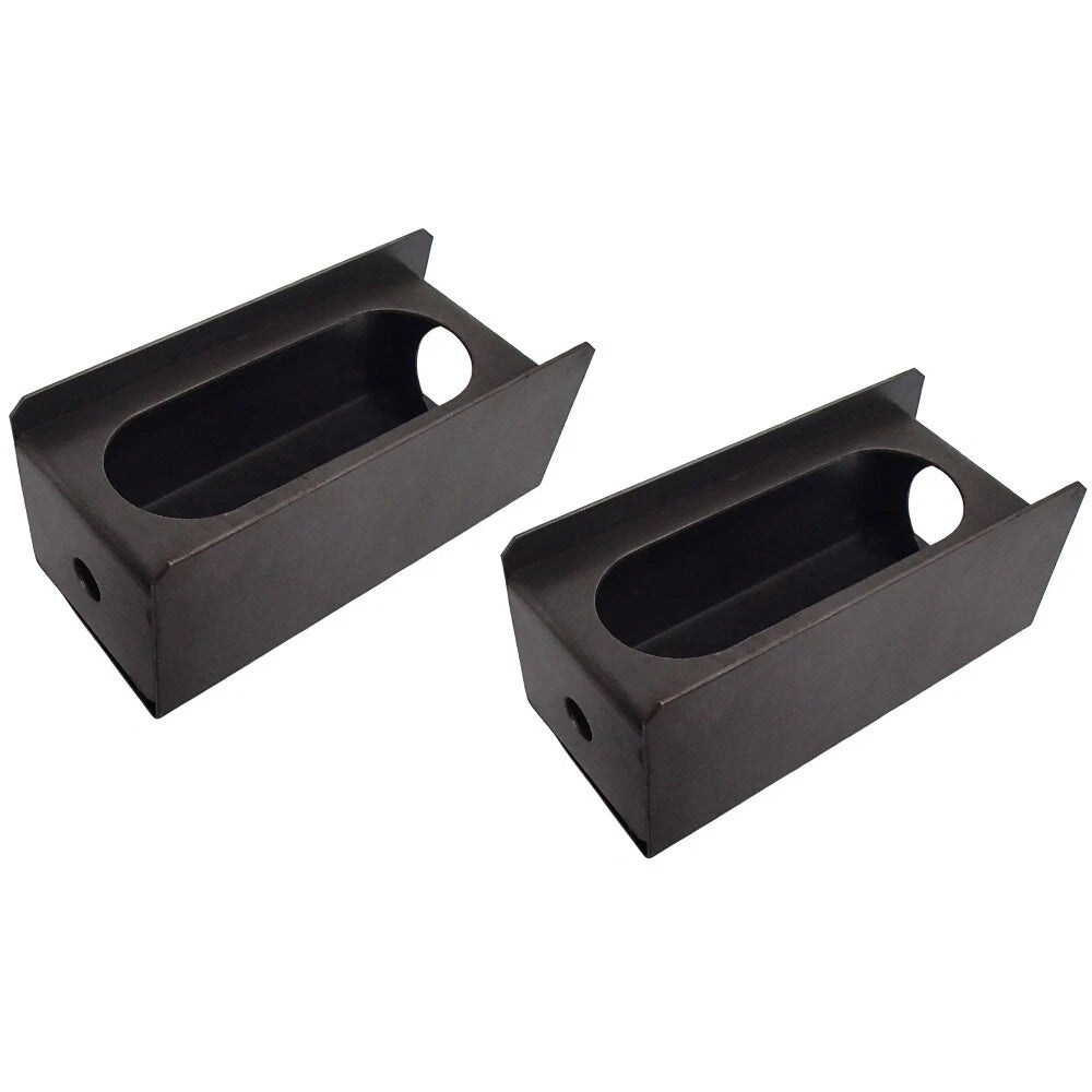 Set of 2 Steel 6" Oval Tail Light & 2" Round Side Light Mount Box for Trailer