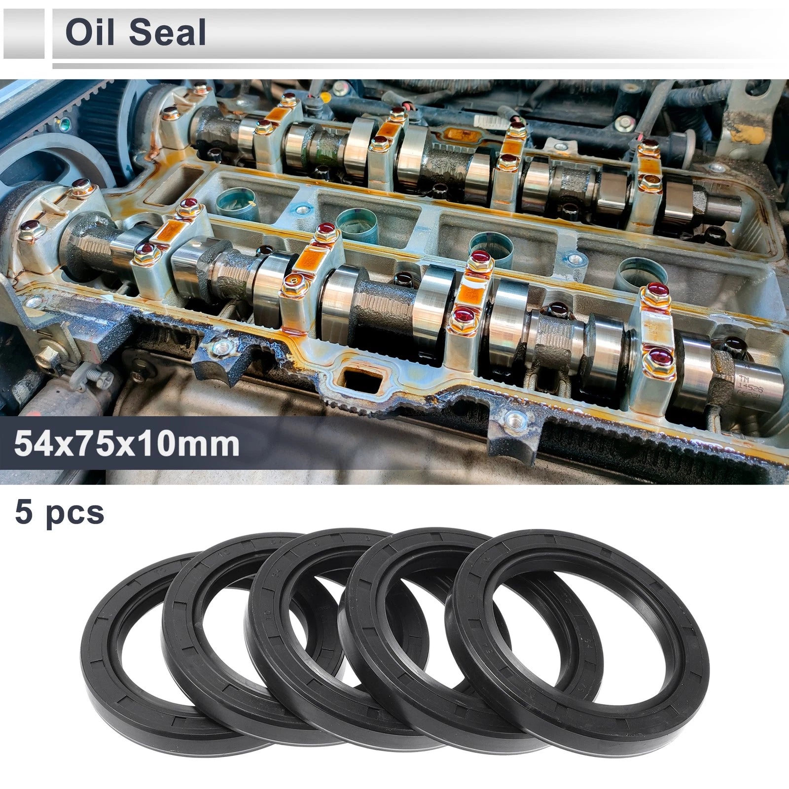 Set of 5 Oil Seal Rotary Shaft Seal for Various Models (54x75x10mm)