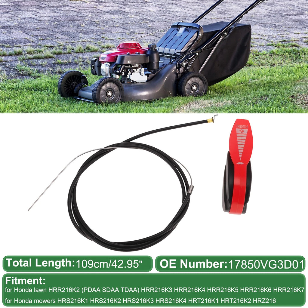 Throttle Cable for Honda Lawn HRR216K2 HRR216K3 HRR216K4 (2002–2006) 7850VG3D01