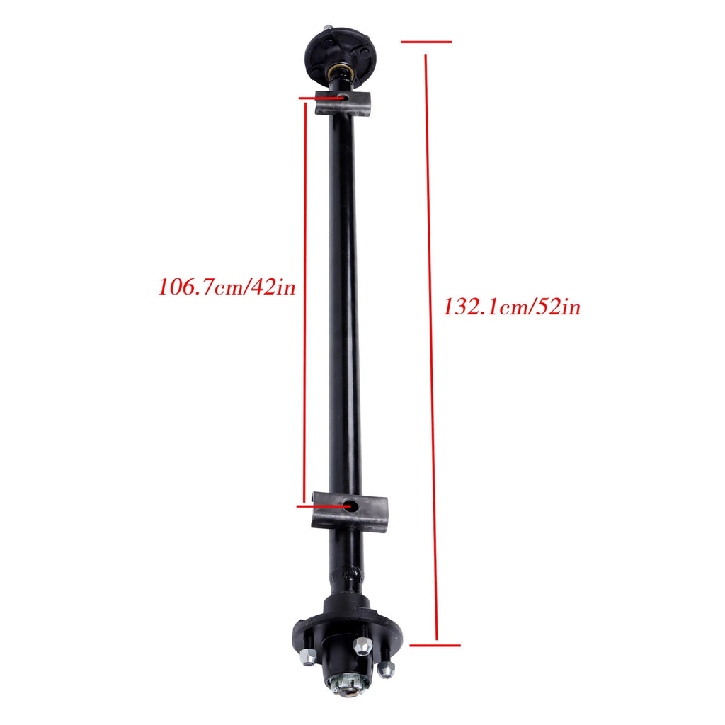 Trailer Axle 2000lbs 4 Lug 52" Hub Face 42" Spring Center with U-Bolt Kit