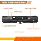Rear Bumper Assembly for Toyota Tundra (2022–2026) w/Towing Pkg, LED Lamp, Black